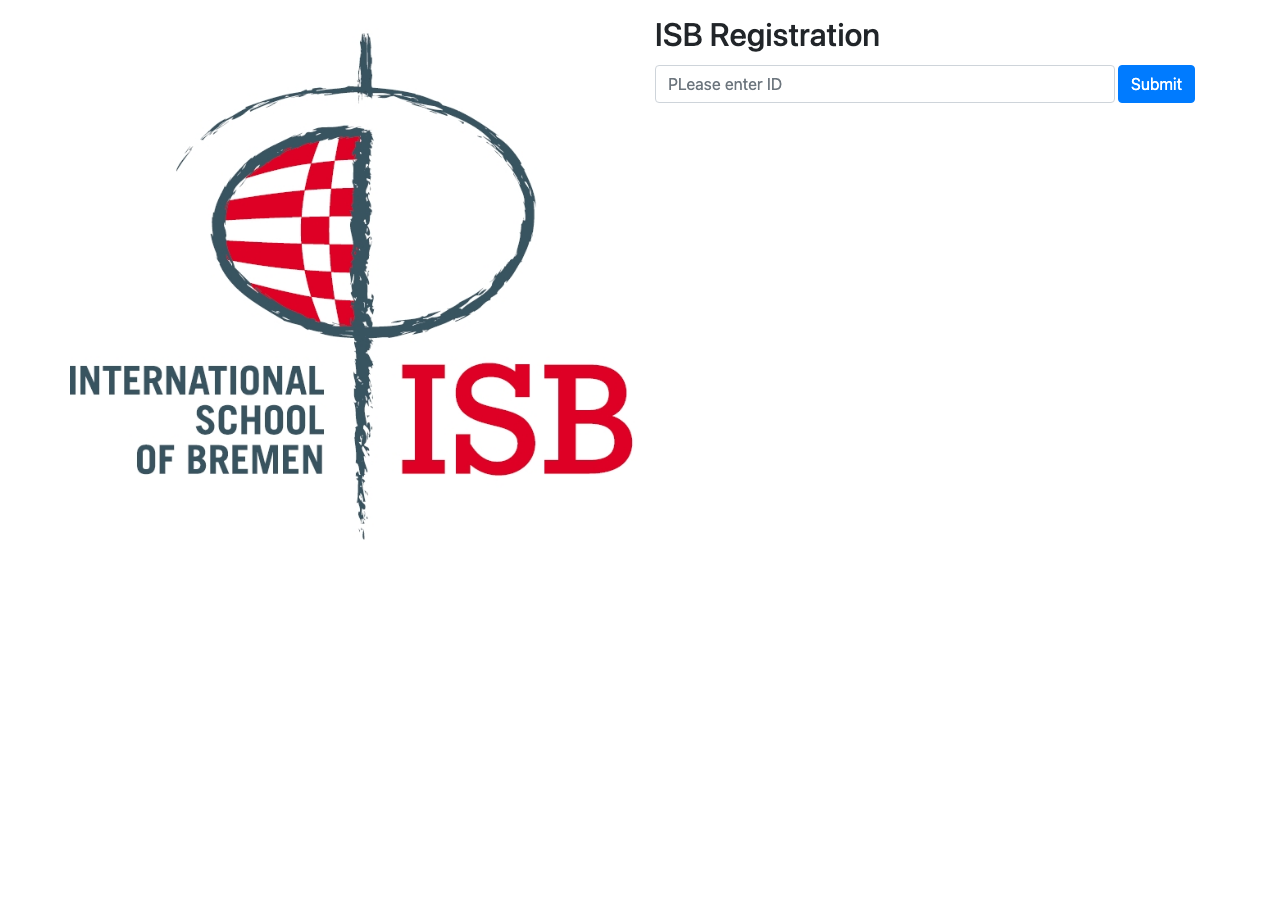 Manual Registration page